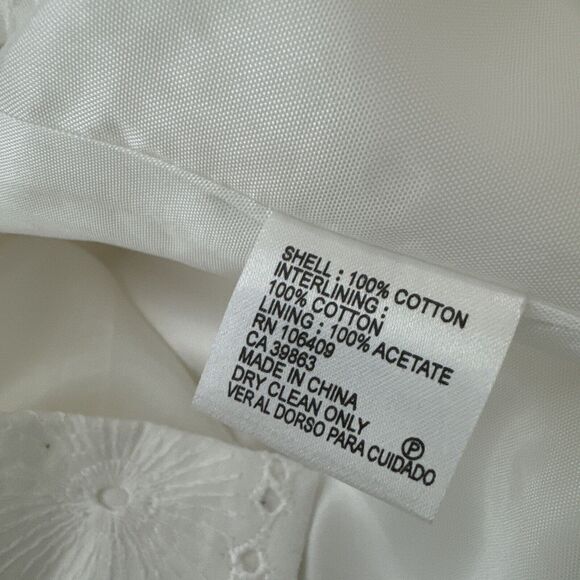 Antonio Melani Cocktail White Dress Mini Tank Keyhole Ruffle V-Neck Zipper Sz 2 - Picture 9 of 16